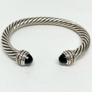 NOT FOR SALE!  WAS TRADED!!! Authentic David Yurman 7mm Diamond Sterling Onyx